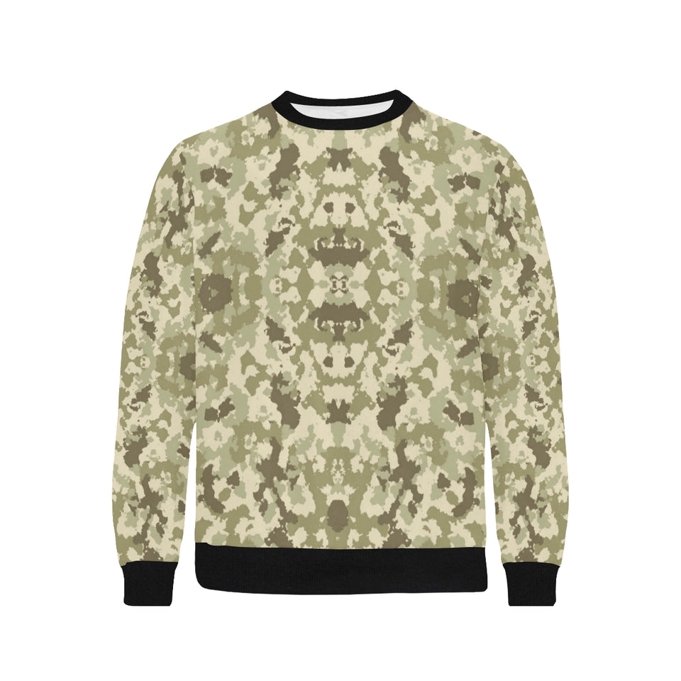 Light Green camouflage pattern Men's Crew Neck Sweatshirt