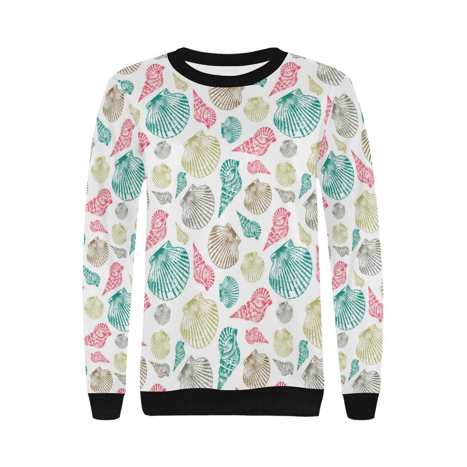 Colorful shell pattern Women's Crew Neck Sweatshirt