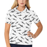 Swordfish Pattern Print Design 04 Women's All Over Print Polo Shirt