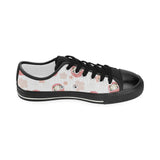 Daruma japanese wooden doll cherry blossom flower Kids' Boys' Girls' Low Top Canvas Shoes Black