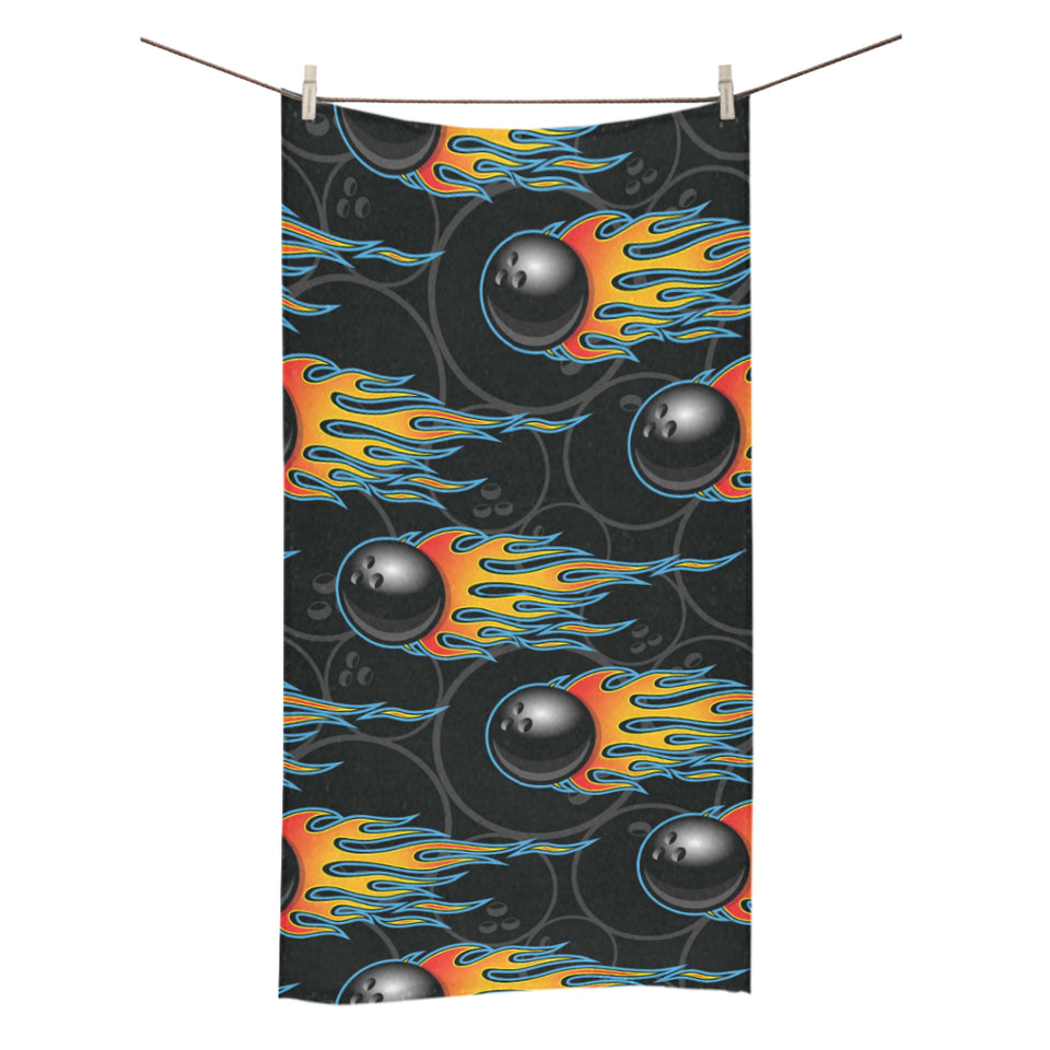 Bowling balls flame pattern Bath Towel