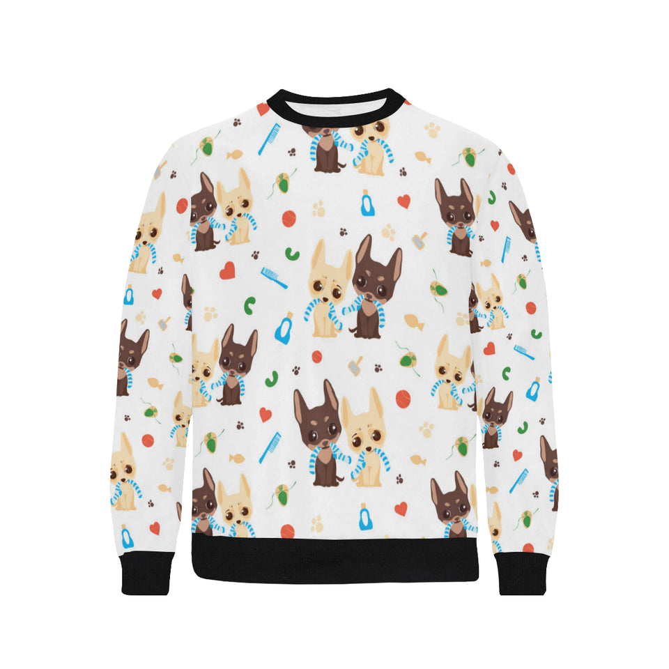 Cute Chihuahua dog pattern Men's Crew Neck Sweatshirt