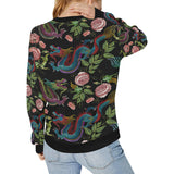 Dragons flower pattern Women's Crew Neck Sweatshirt