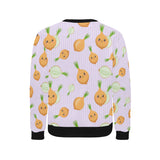 cute onions smiling faces purple background Men's Crew Neck Sweatshirt