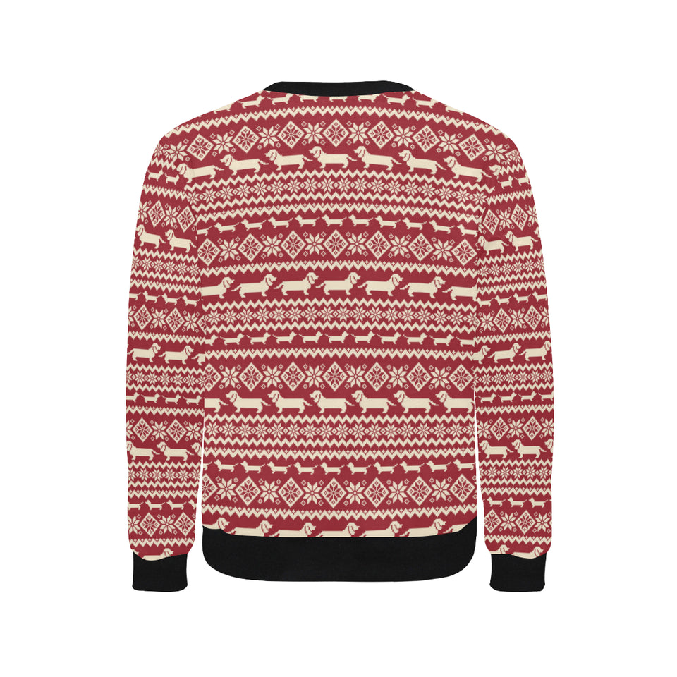 Dachshund Nordic pattern Men's Crew Neck Sweatshirt