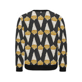 French fries dark background Men's Crew Neck Sweatshirt
