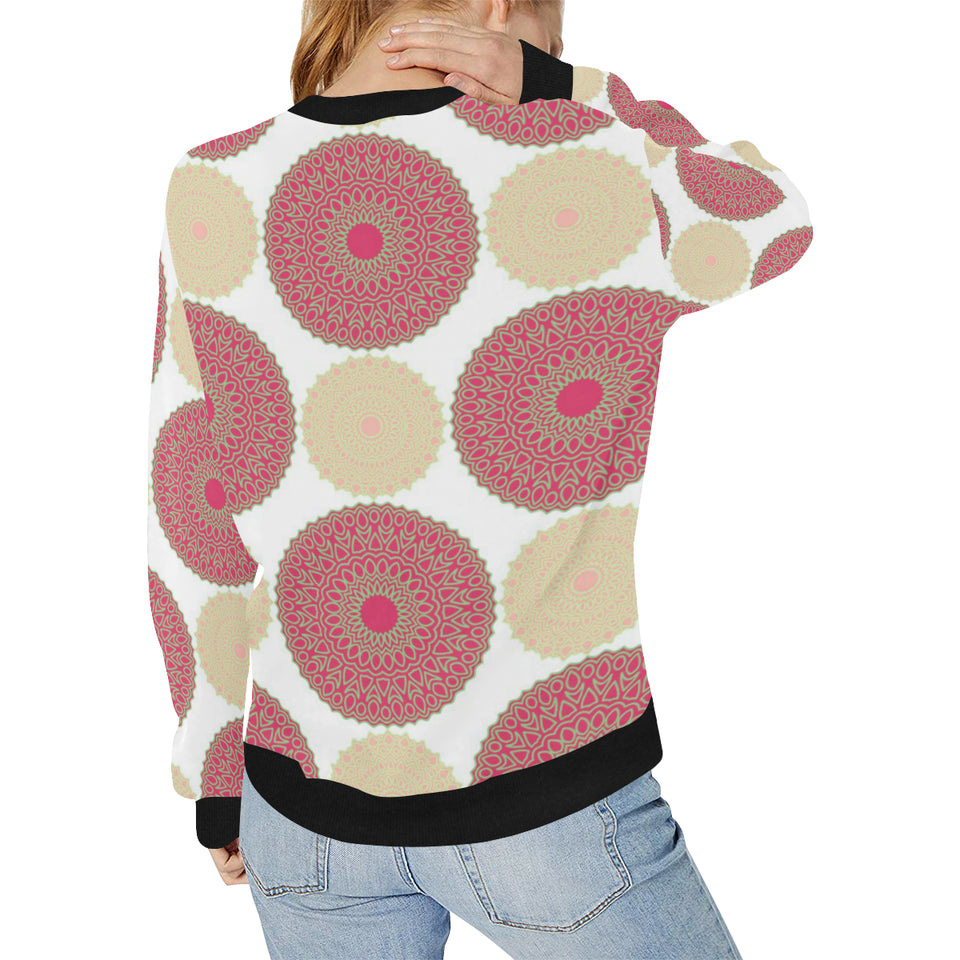 Circle indian pattern Women's Crew Neck Sweatshirt