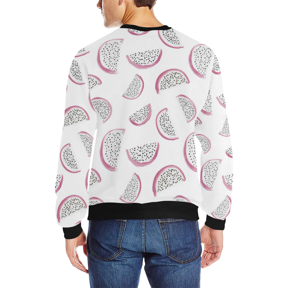 dragon fruit pattern Men's Crew Neck Sweatshirt