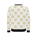Gold Ornamental lotue waterlily symbol pattern Men's Crew Neck Sweatshirt