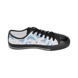 Blue whale pattern Kids' Boys' Girls' Low Top Canvas Shoes Black