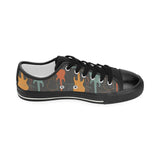 electric guitars pattern Kids' Boys' Girls' Low Top Canvas Shoes Black