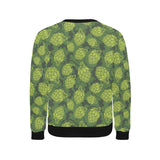 Hop pattern Hop cone background Men's Crew Neck Sweatshirt