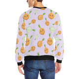 cute onions smiling faces purple background Men's Crew Neck Sweatshirt