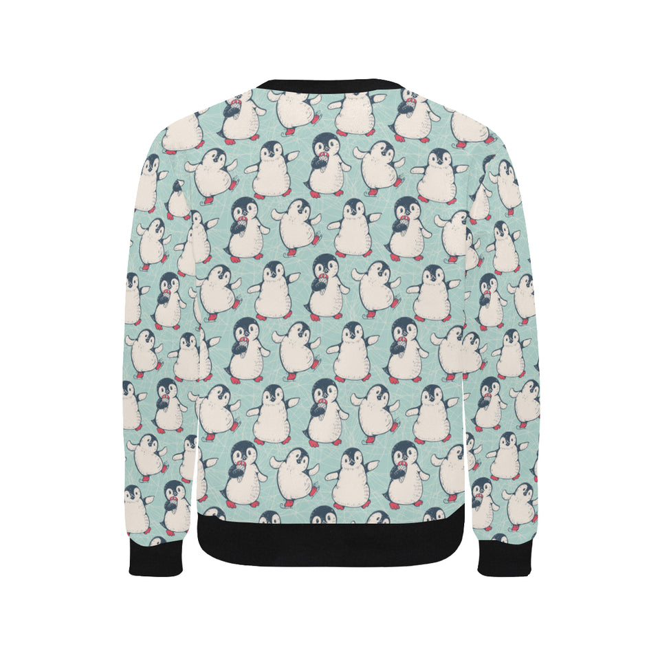 Cute Penguin pattern Men's Crew Neck Sweatshirt