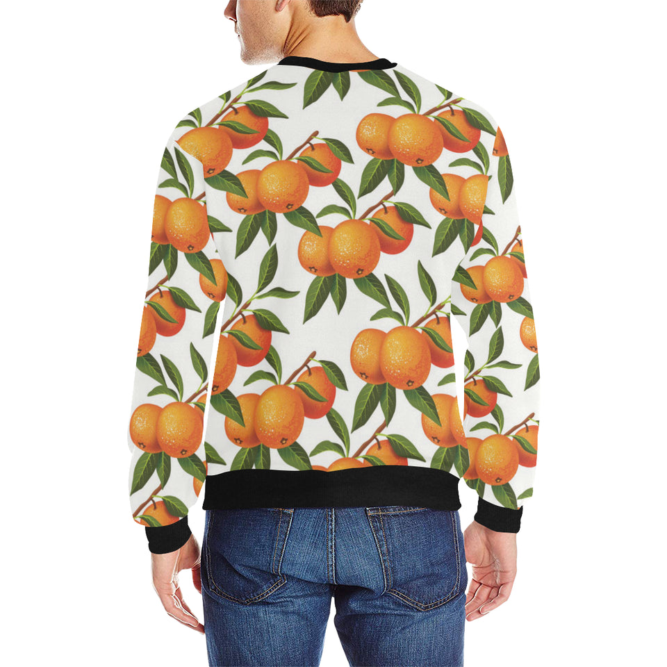 Oranges pattern background Men's Crew Neck Sweatshirt