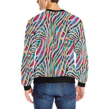 Colorful zebra skin pattern Men's Crew Neck Sweatshirt