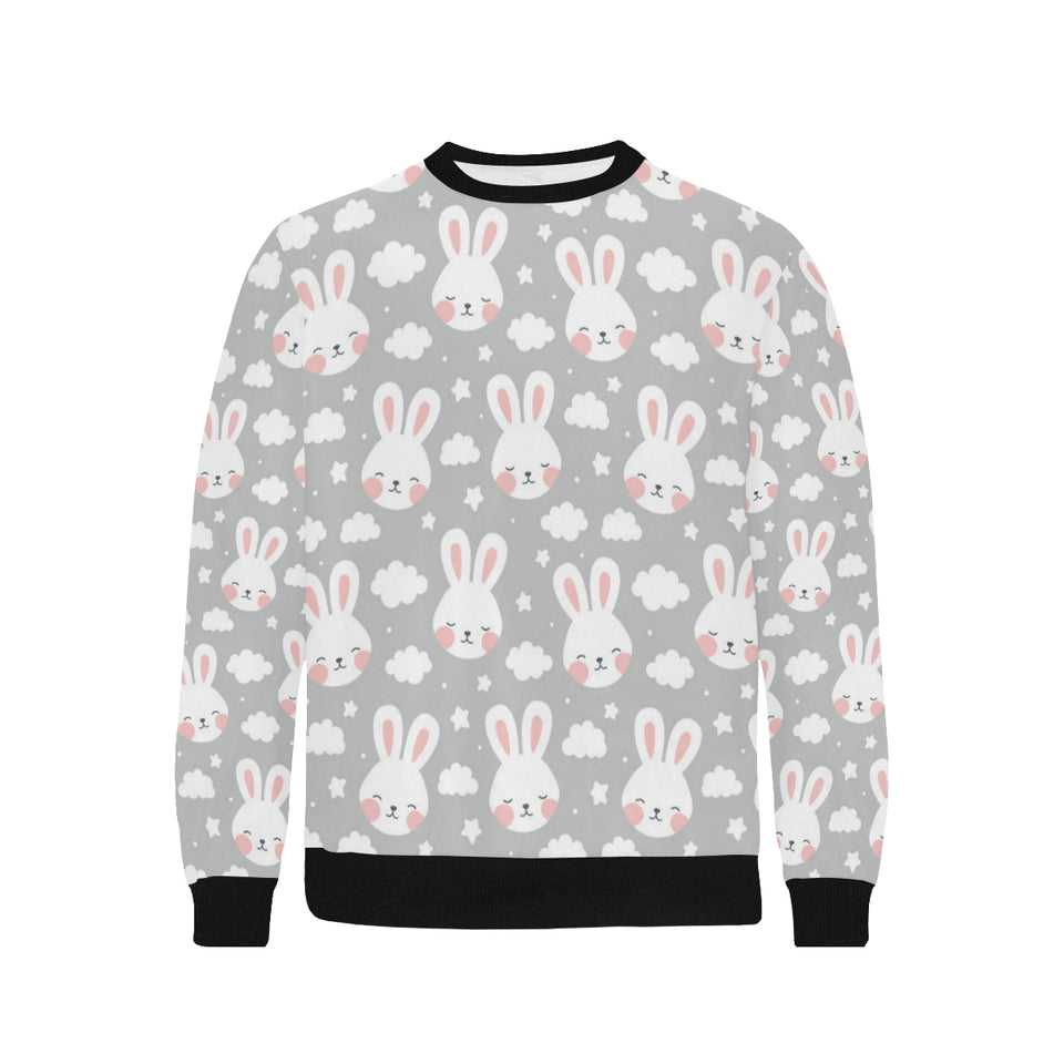 Rabbit cloud Pattern Men's Crew Neck Sweatshirt