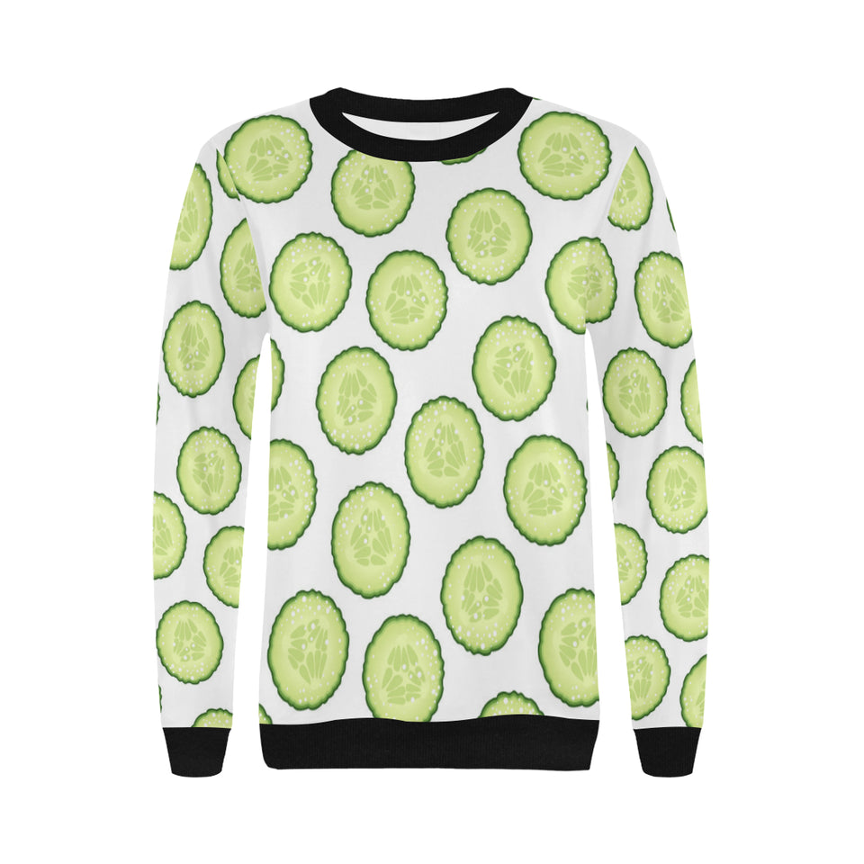 Cucumber slices pattern Women's Crew Neck Sweatshirt