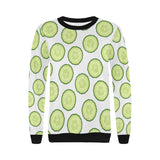 Cucumber slices pattern Women's Crew Neck Sweatshirt