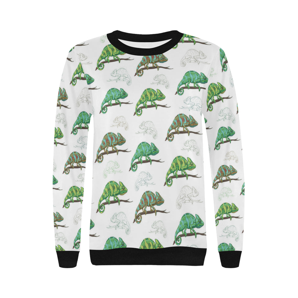 Chameleon lizard pattern Women's Crew Neck Sweatshirt