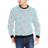 Cute cow flower pattern Men's Crew Neck Sweatshirt