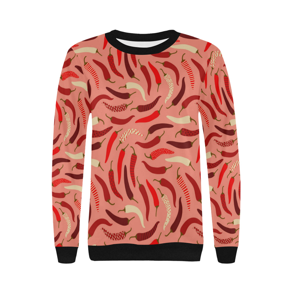 Beautiful Chili peppers pattern Women's Crew Neck Sweatshirt