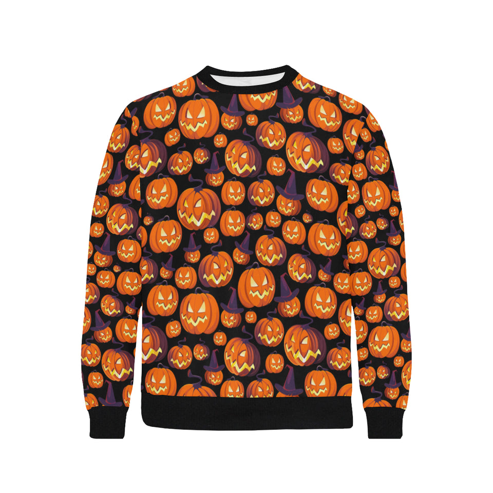 Halloween Pumpkin pattern Men's Crew Neck Sweatshirt