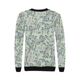 hand drawn blueberry pattern Women's Crew Neck Sweatshirt