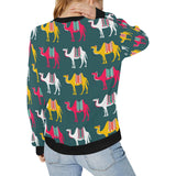 Camel pattern Women's Crew Neck Sweatshirt