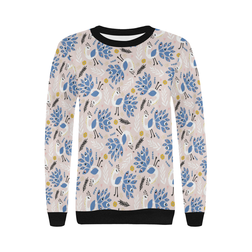 Cute peacock pattern Women's Crew Neck Sweatshirt