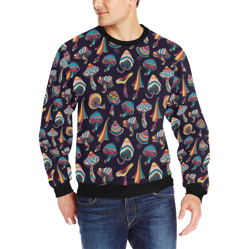 Colorful mushroom pattern Men's Crew Neck Sweatshirt