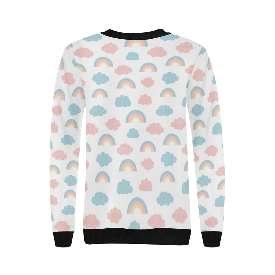 Cute rainbow clound pattern Women's Crew Neck Sweatshirt
