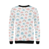 Cute rainbow clound pattern Women's Crew Neck Sweatshirt