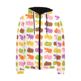 Hippopotamus Pattern Print Design 01 Men's Padded Hooded Jacket