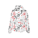 Bicycle Pattern Print Design 04 Women's Padded Hooded Jacket