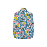 Colorful mushroom design pattern Women's Long Sleeve Polo Shirt