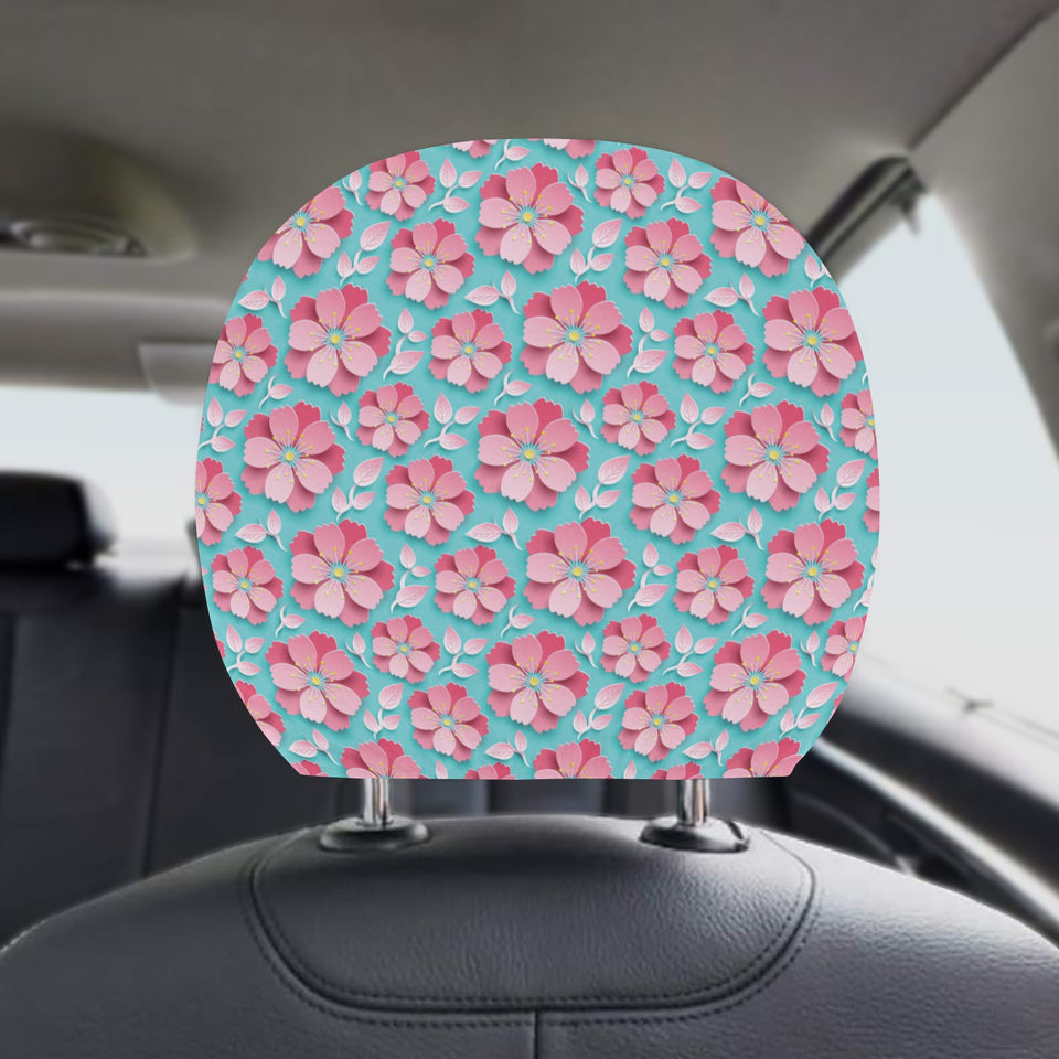 3D sakura cherry blossom pattern Car Headrest Cover