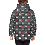Piano Pattern Print Design 05 Kids' Boys' Girls' Padded Hooded Jacket