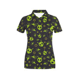 Alien Pattern Print Design 02 Women's All Over Print Polo Shirt