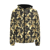 Goldfish Pattern Print Design 01 Men's Padded Hooded Jacket