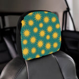 Sun green background Car Headrest Cover
