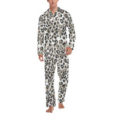 Leopard skin print pattern Men's Long Pajama Set