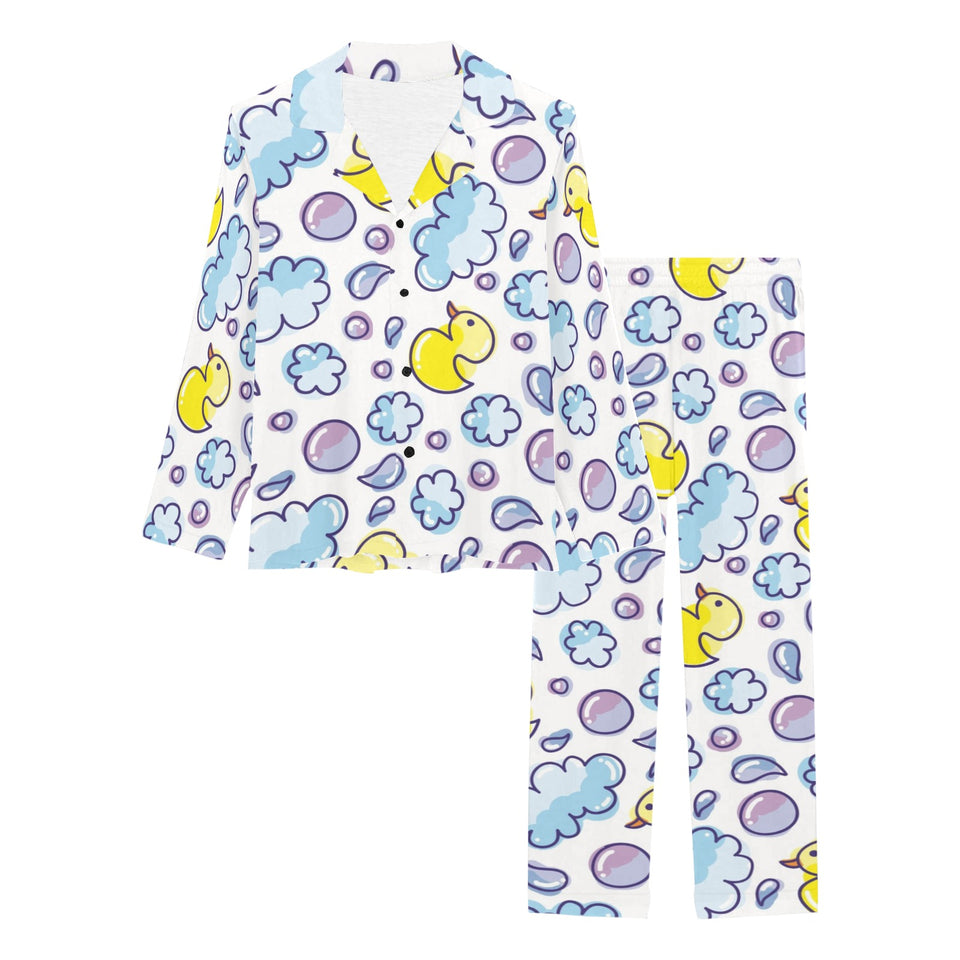 Duck Pattern Print Design 01 Women's Long Pajama Set