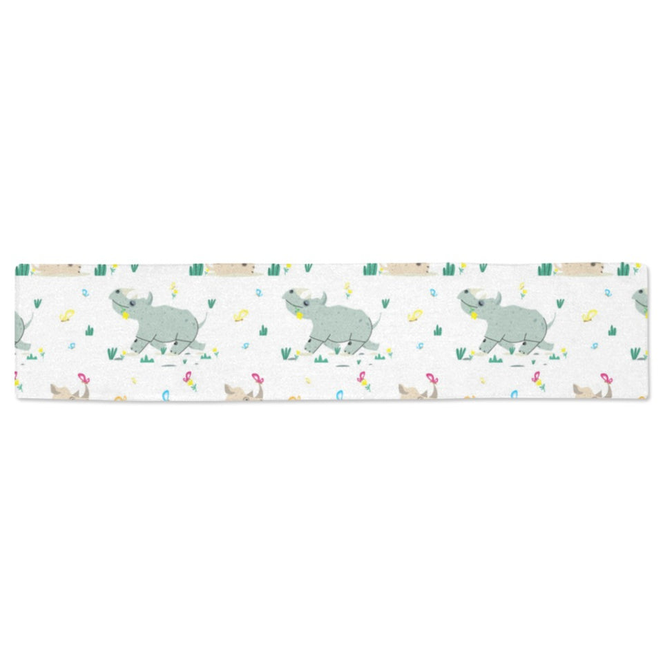 Cute Rhino pattern Table Runner