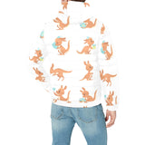 Cute Kangaroo pattern Men's Padded Hooded Jacket