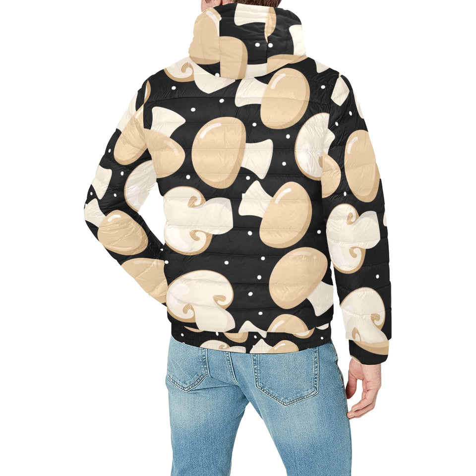Champignon mushroom pattern Men's Padded Hooded Jacket