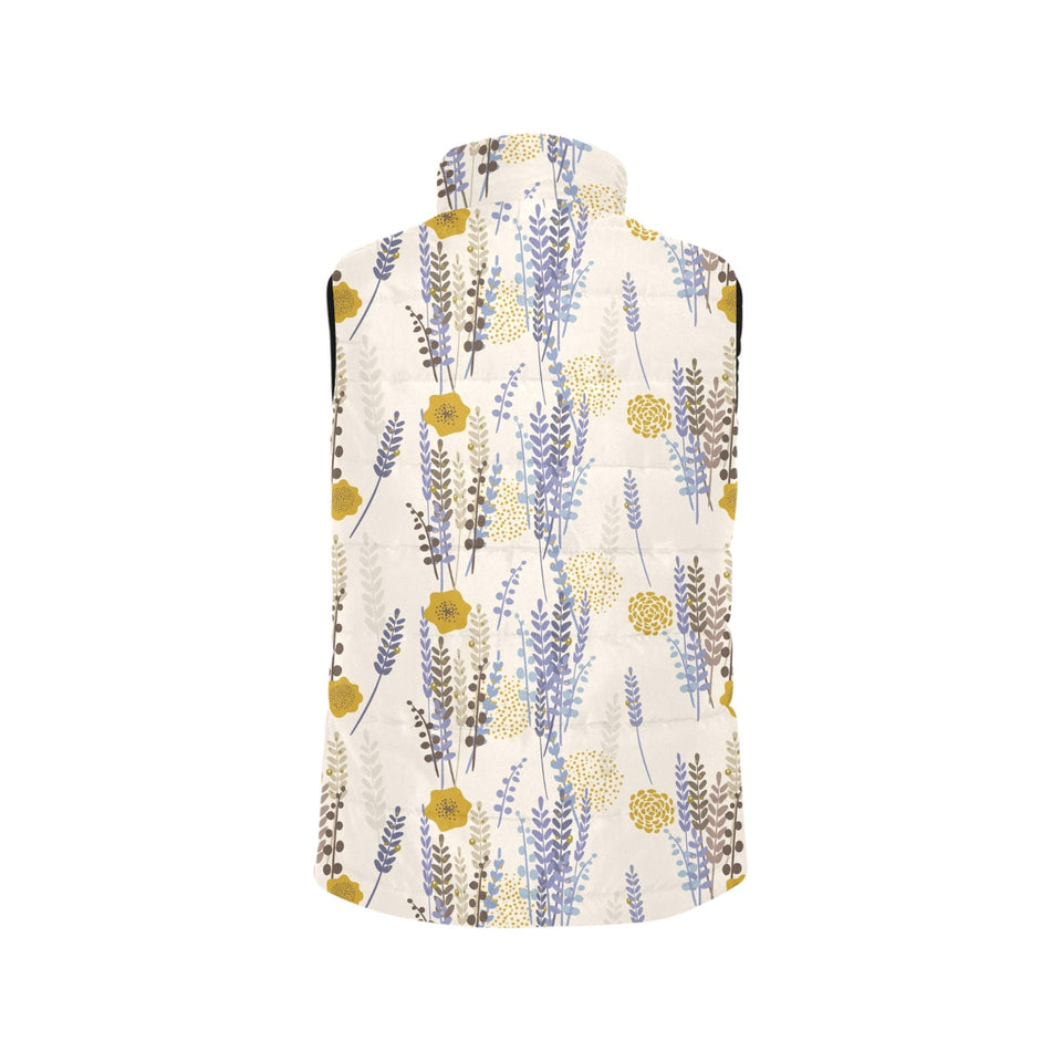 Lavender modern pattern blackground Men's Padded Vest