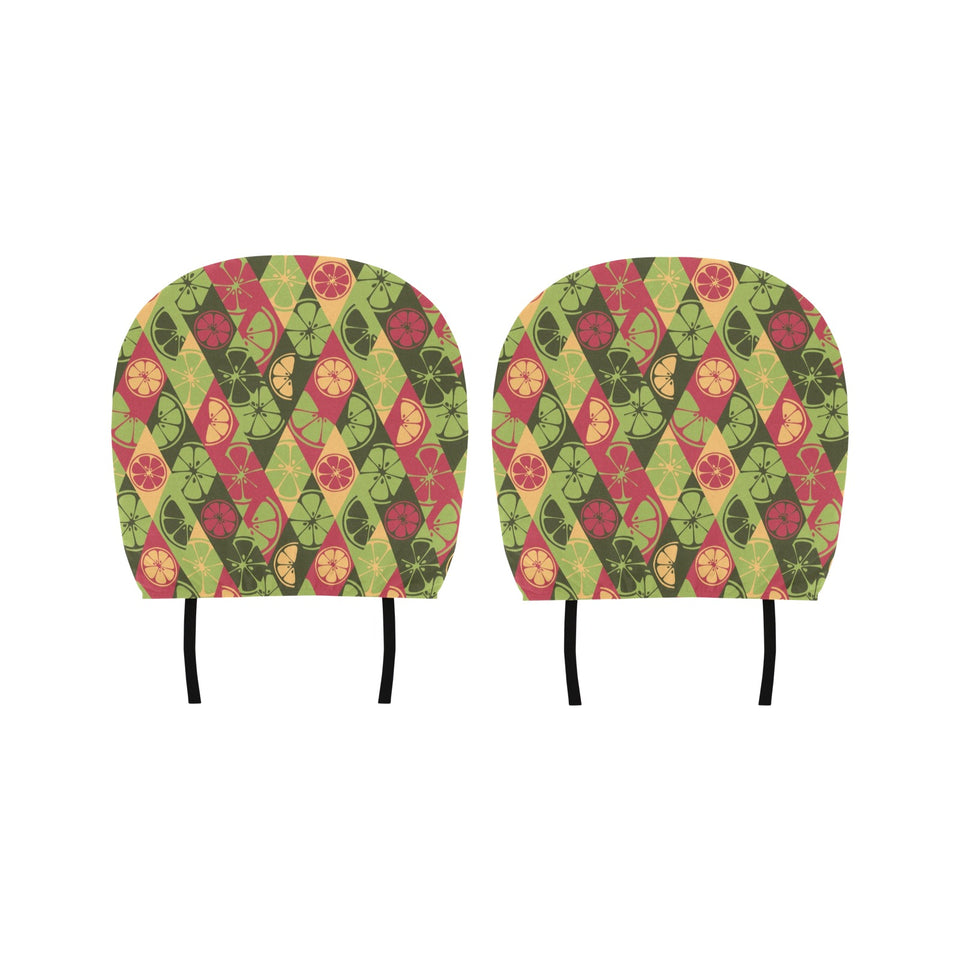 Cool Geometric lime pattern Car Headrest Cover