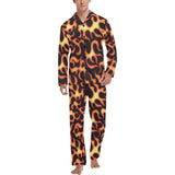Fire flame dark pattern Men's Long Pajama Set