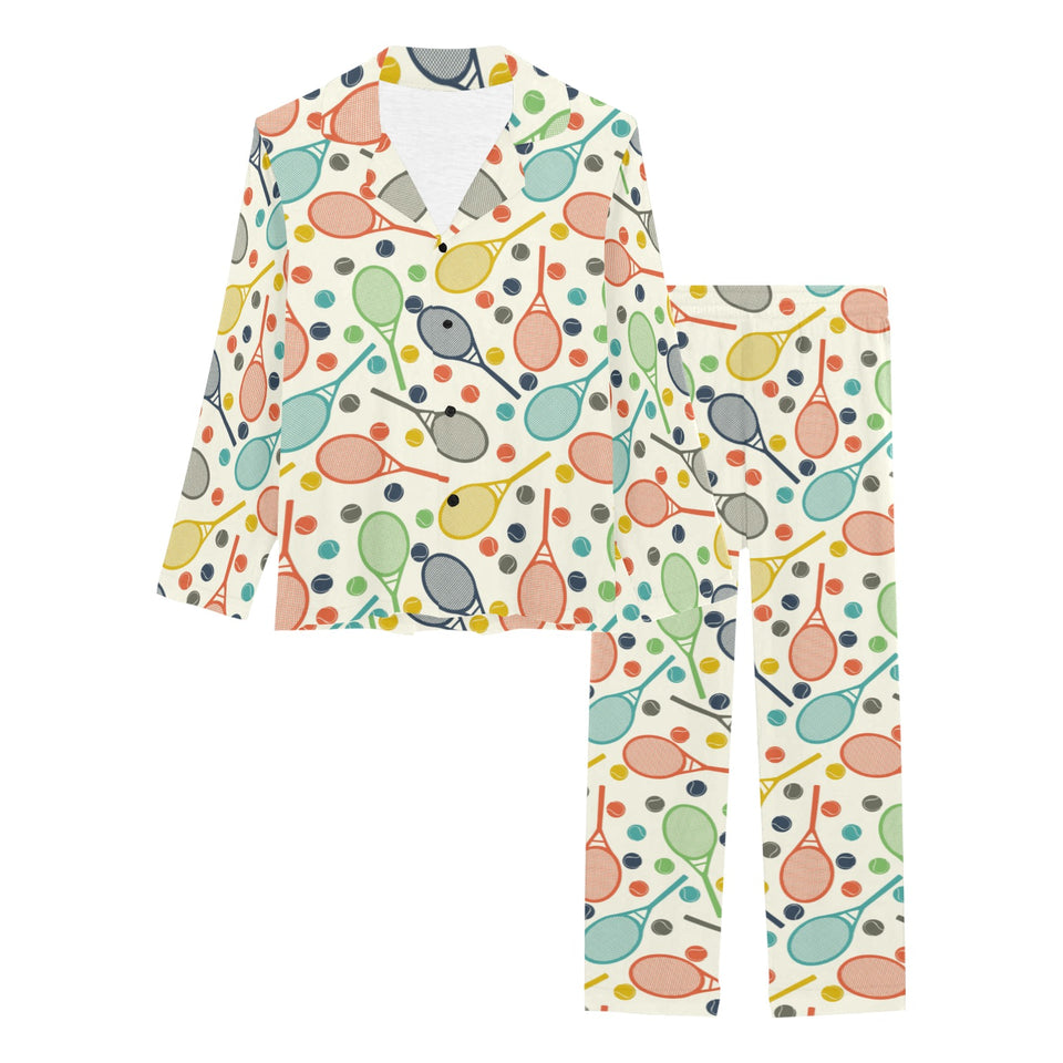 Tennis Pattern Print Design 03 Women's Long Pajama Set